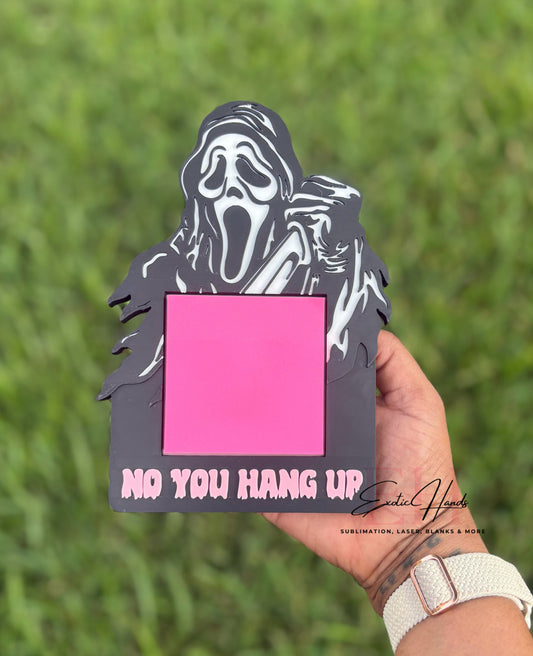 Sticky Note Holder – “No You Hang Up” Horror Desk Decor, Halloween Office Gift, Spooky Aesthetic Organizer