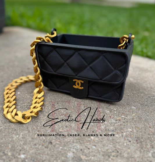 Luxury Quilted 3D Storage Box – Black & Gold