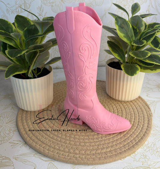 Pink Cowgirl Boot Vase – Western Decor | Boho Floral Boot Centerpiece | Country Girl Gift