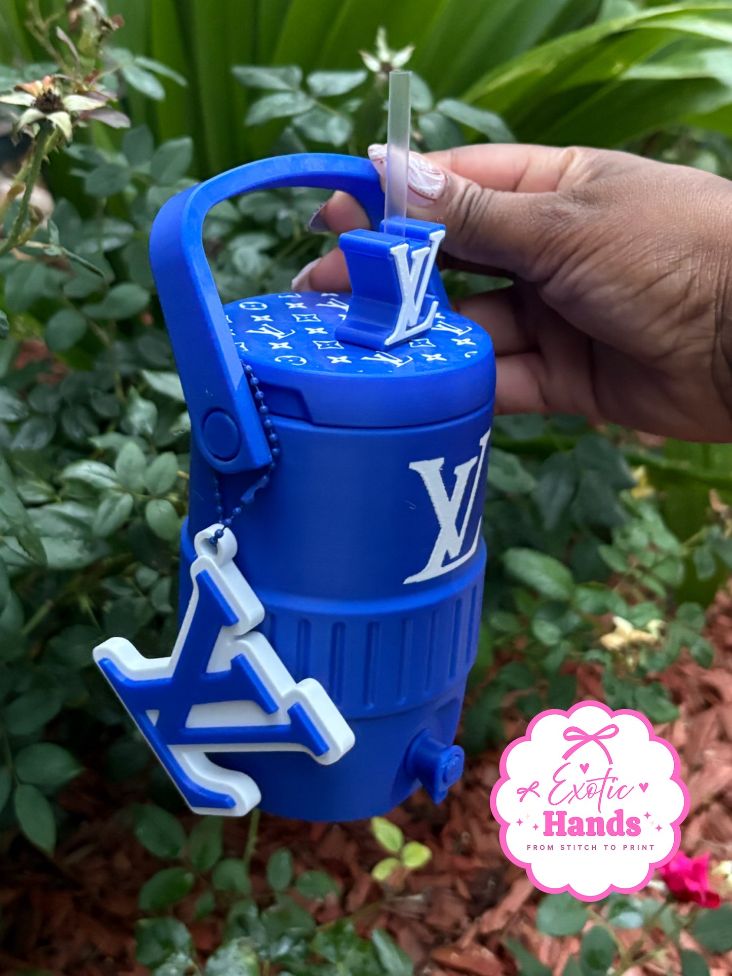 Blue Luxe Can Holder Set