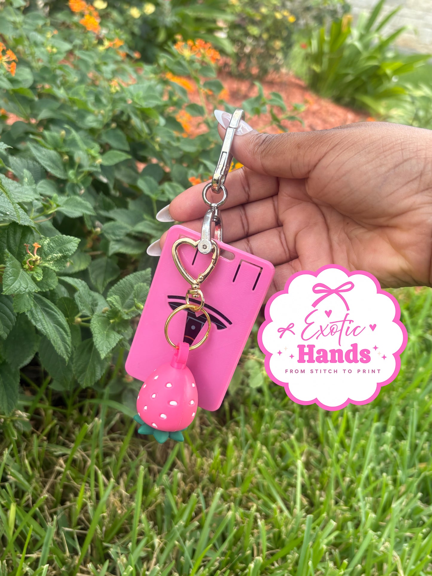 Starbucks Strawberry Topper Holder Keychain | Strawberry Straw Charm Keychain | Heart Keychain for Starbucks Strawberry Topper | Cute Coffee
