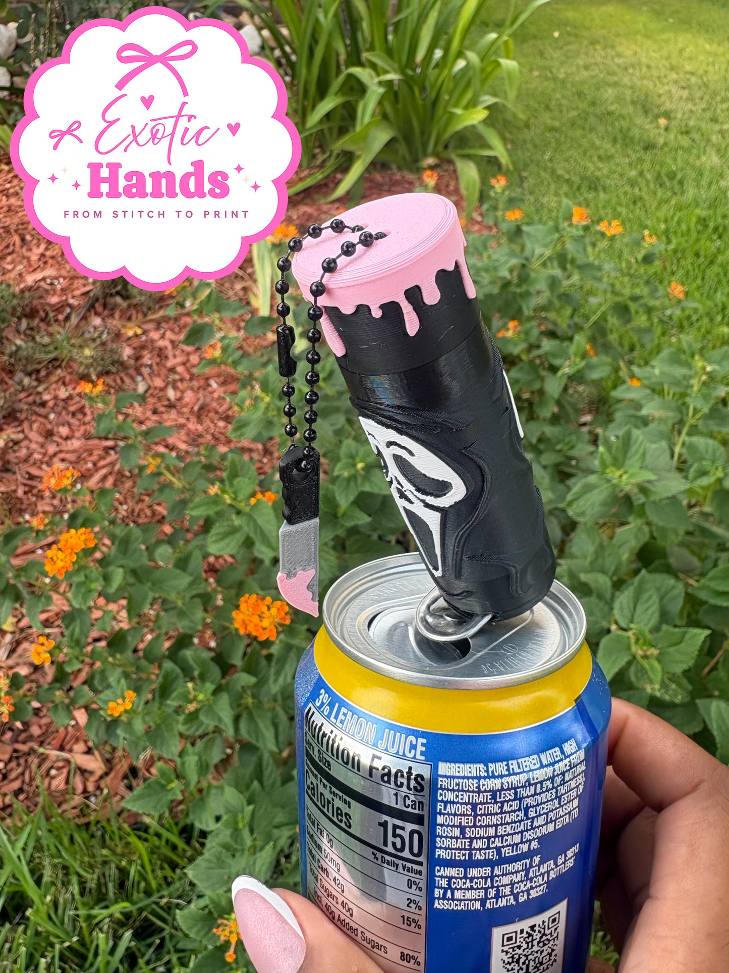 Spooky Lip Balm Holder & Can Opener Keychain | Horror Inspired Lip Balm Holder | Can Tab Opener | 3D Printed Accessory | Gift for Horror Fans