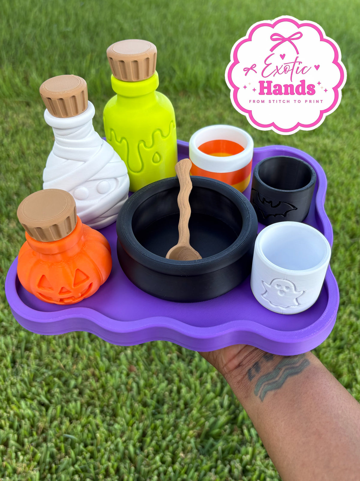 Halloween Potion Set | Spooky Potion Making Set | Witchy Halloween Decor | Cauldron & Potion Bottles