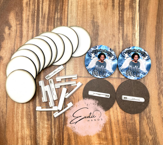 10 Sublimation Buttons w/Bar Pin