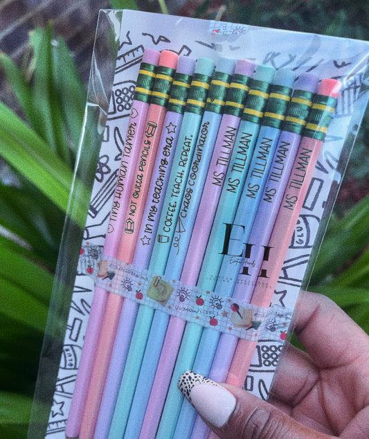 Personalized Teacher Pencils (Pastel)