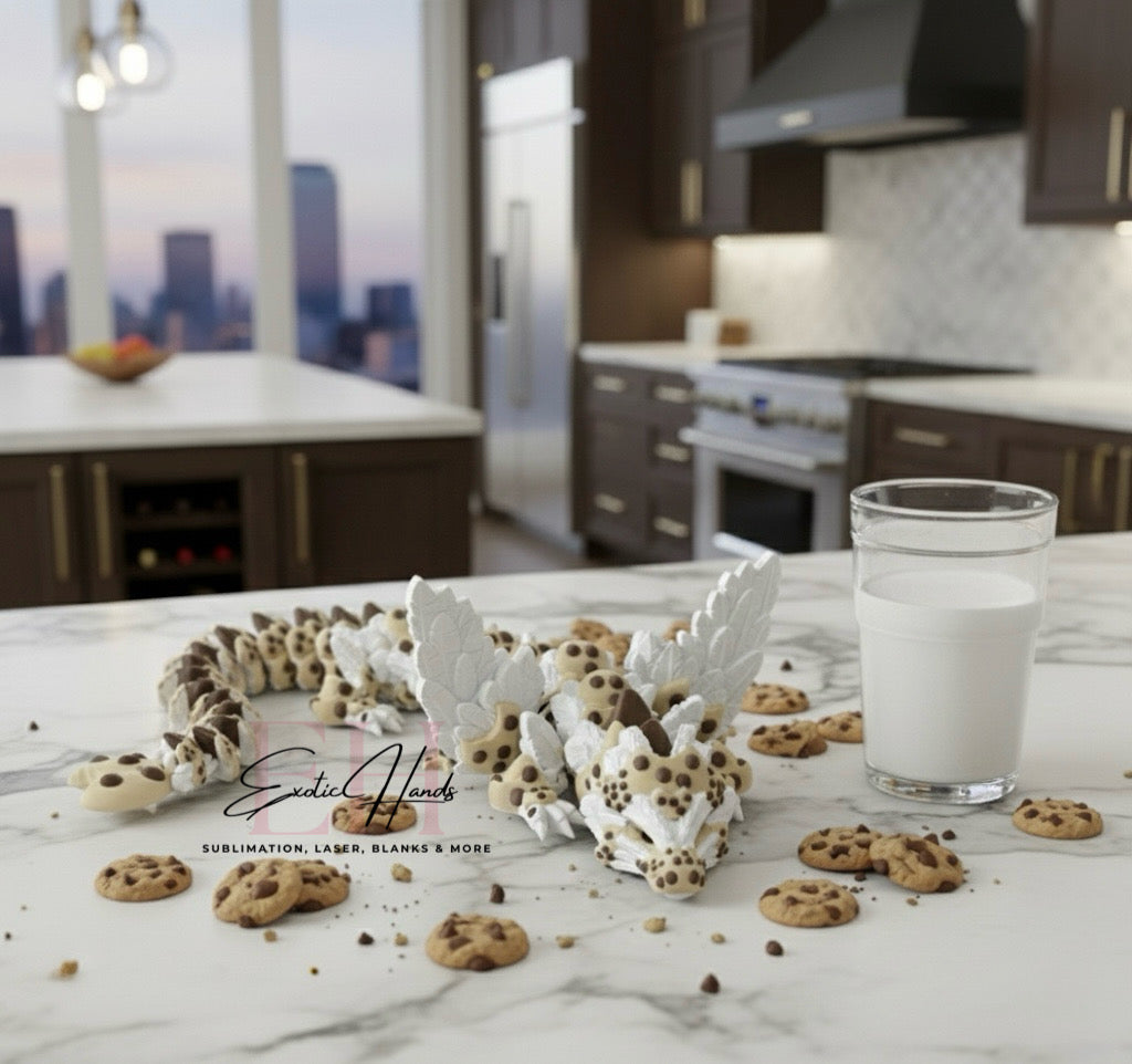 Articulated Cookie Dragon – 3D Printed Flexible Desk Buddy | Cookie Lover Gift | Unique Holiday Decor