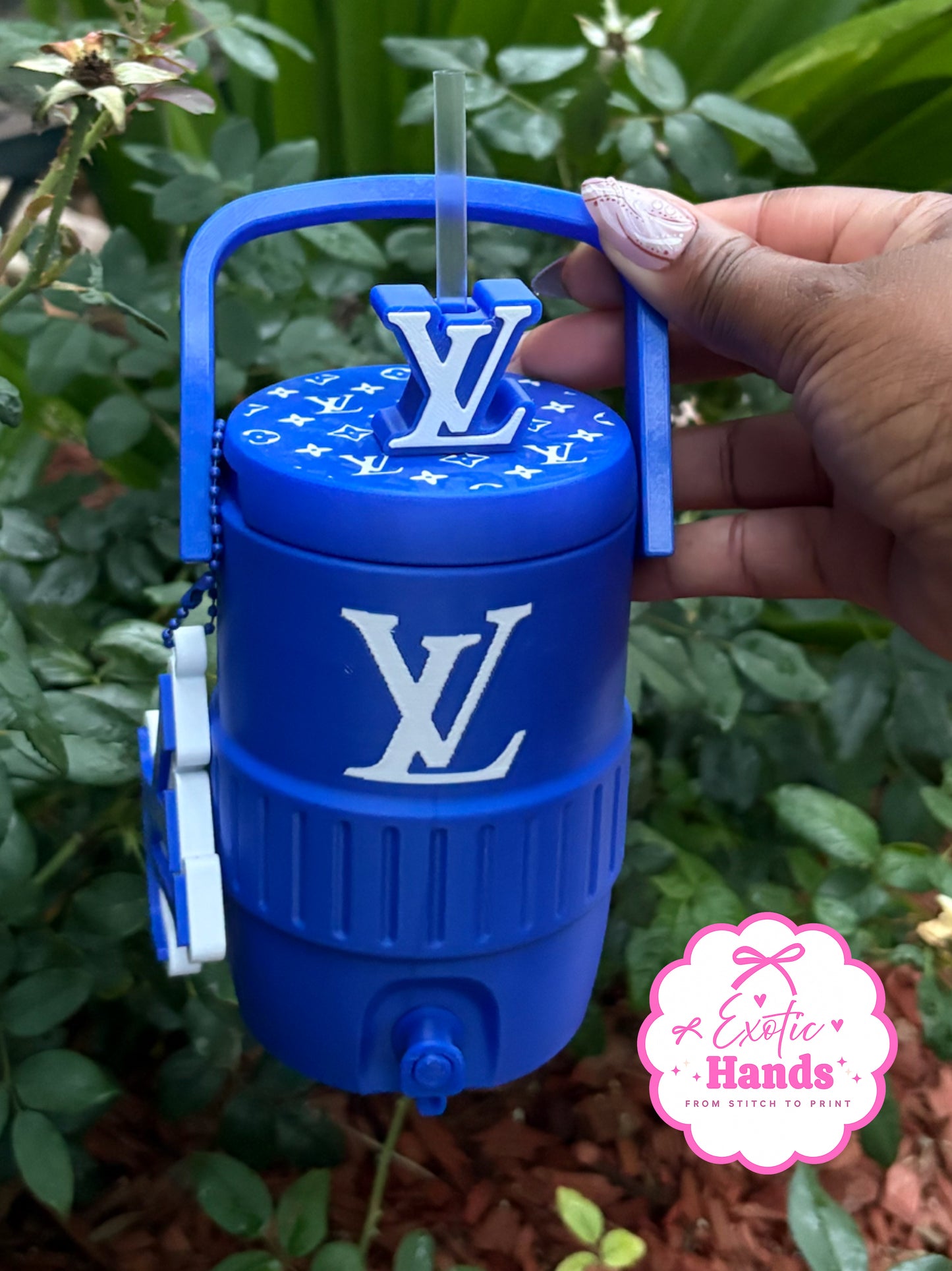 Blue Luxe Can Holder Set