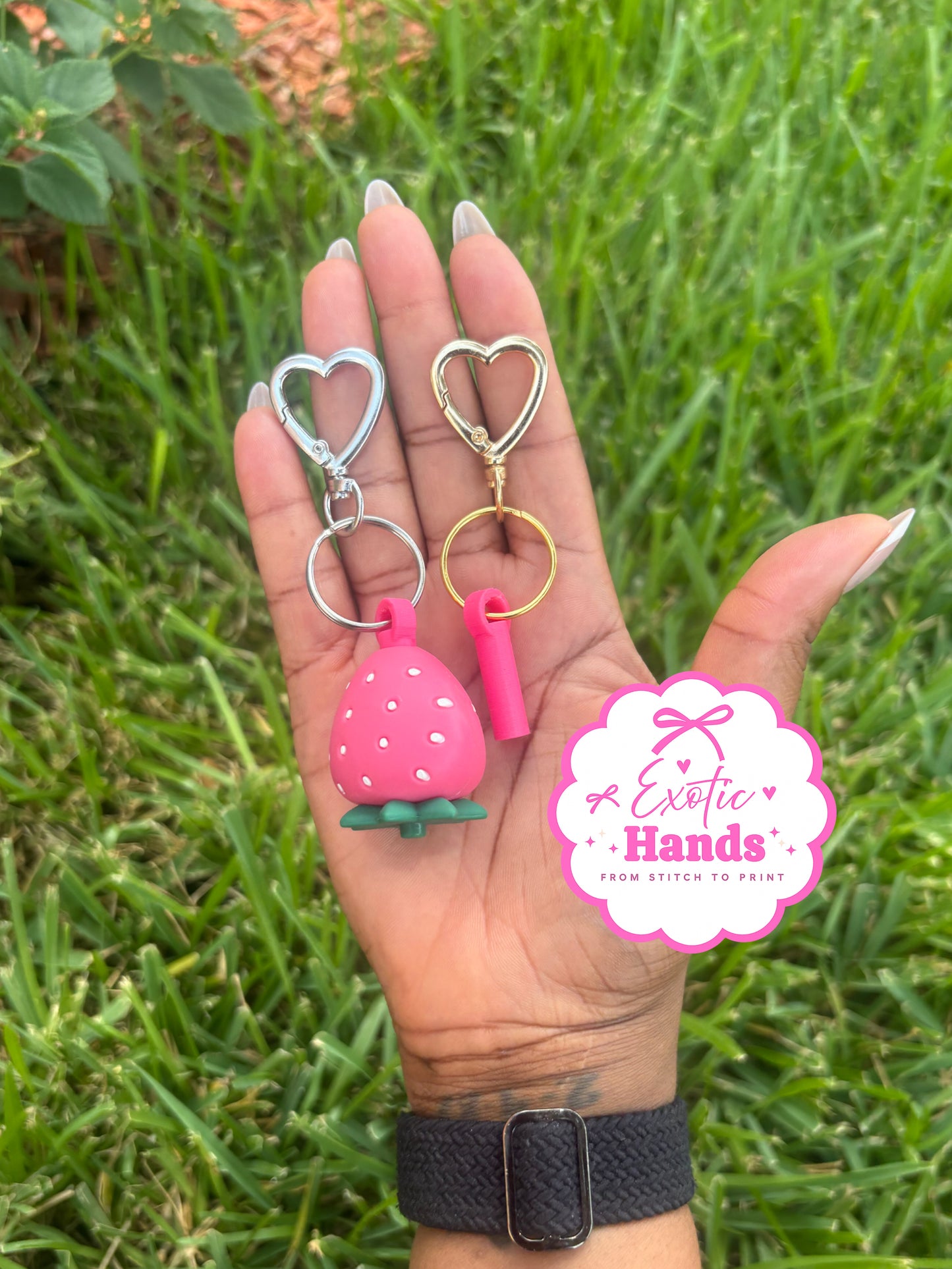 Starbucks Strawberry Topper Holder Keychain | Strawberry Straw Charm Keychain | Heart Keychain for Starbucks Strawberry Topper | Cute Coffee