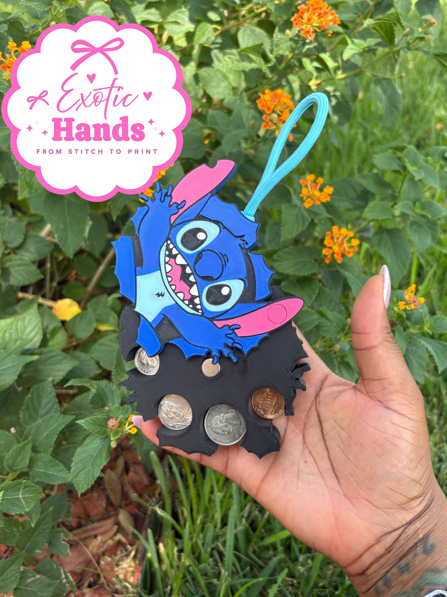 Cute Blue Character Coin Holder | 3D Printed Change Catcher