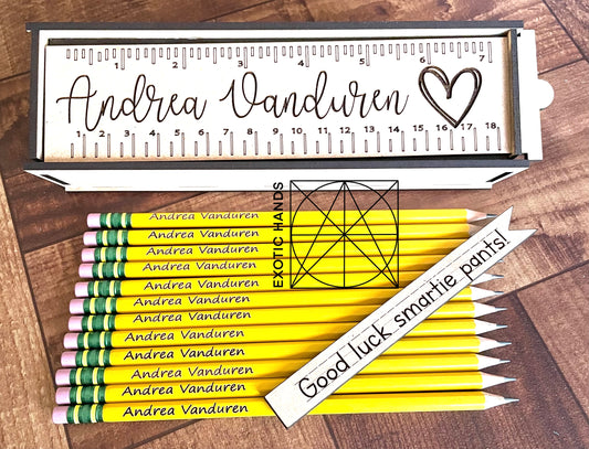 Back to School Pencil Box with Pencils