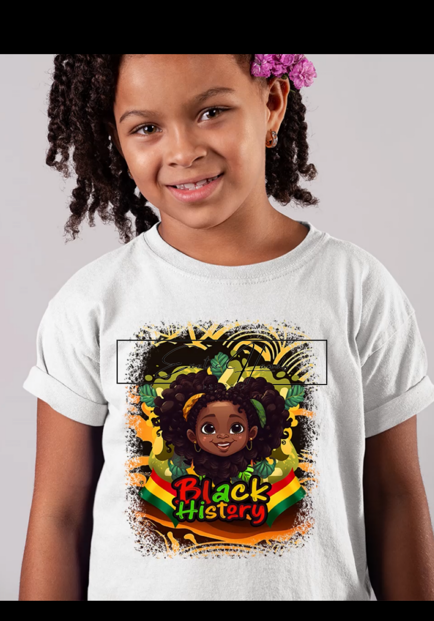 Youth Girl Black History Shirt #3