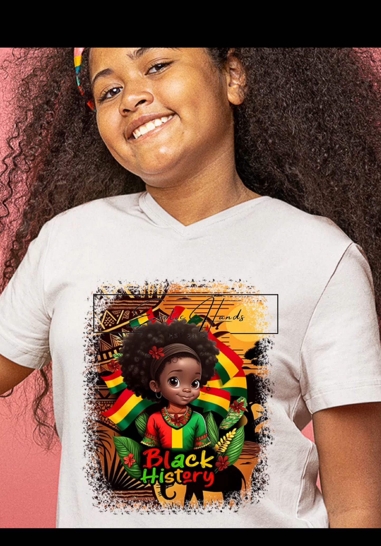 Youth Girl Black History Shirt #2