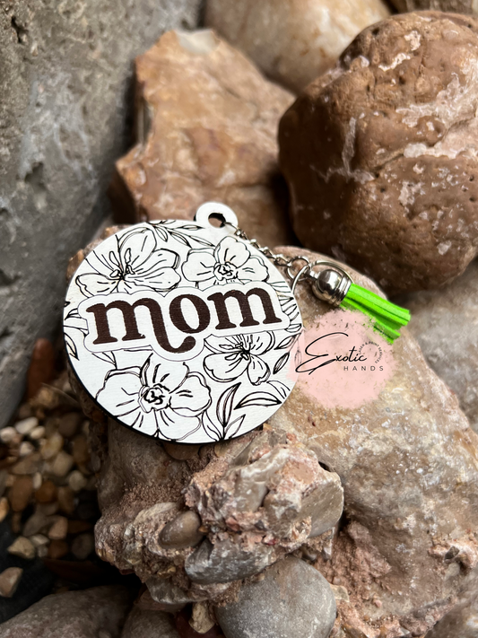 Mom Floral Keychain