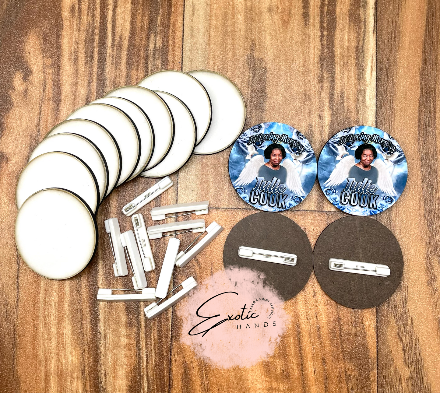 Sublimation Buttons w/Bar Pin **Bulk**