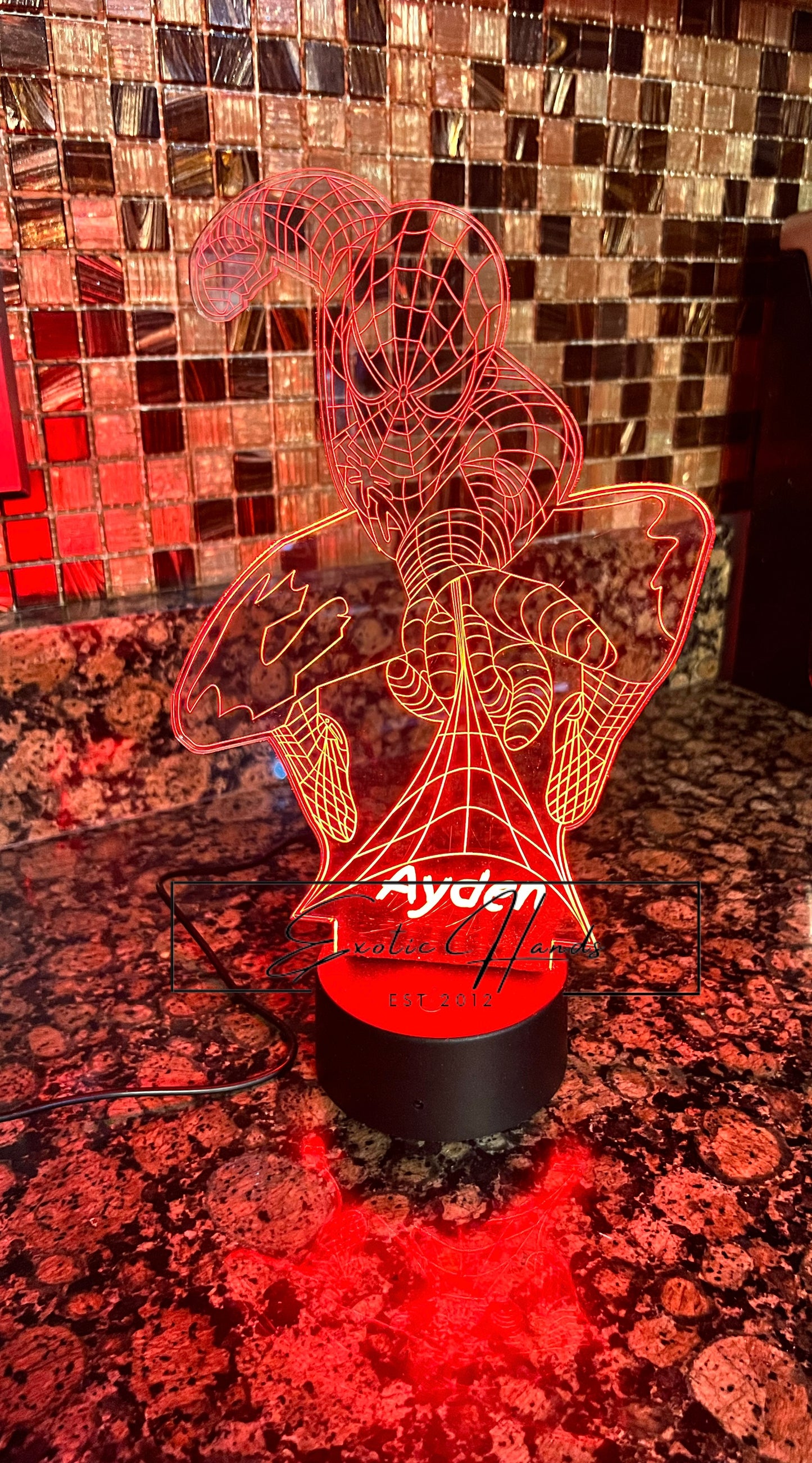 Acrylic Spider Man LED Night Lamp