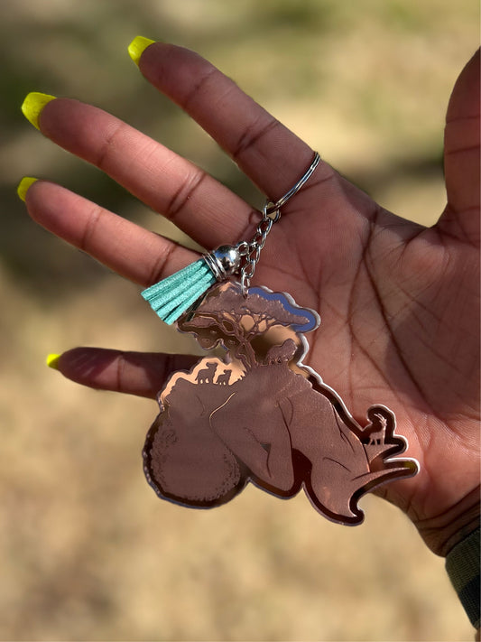 African Abstract Keychain